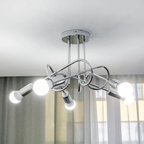 Felületre szerelhető csillár OXFORD 5xE27/15W/230V fényes króm