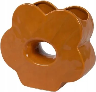 Kőváza narancssárga virág mintás univerzális 22x24x8 cm