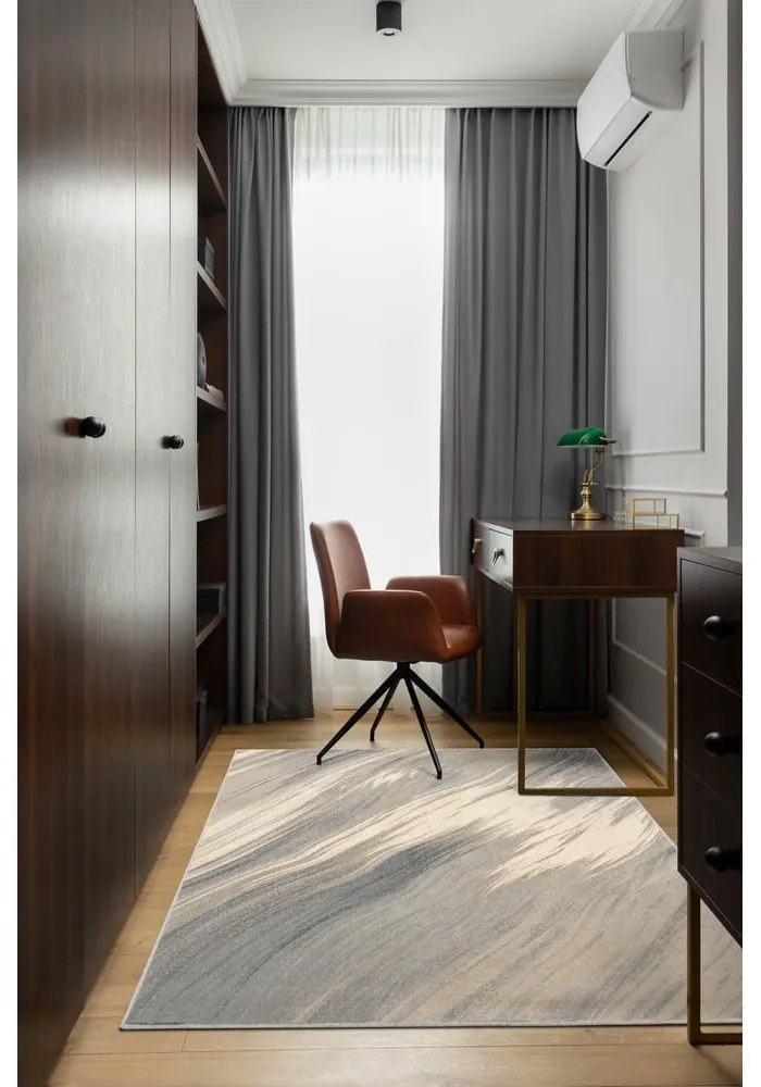 Krémszínű gyapjú szőnyeg 133x180 cm Haze – Agnella