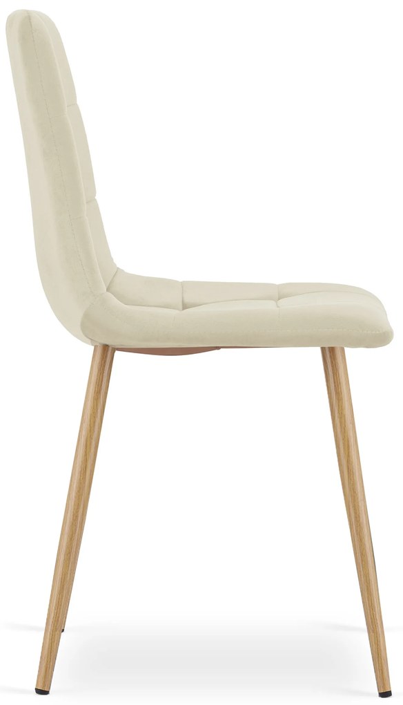 Világosbézs bársony szék KARA