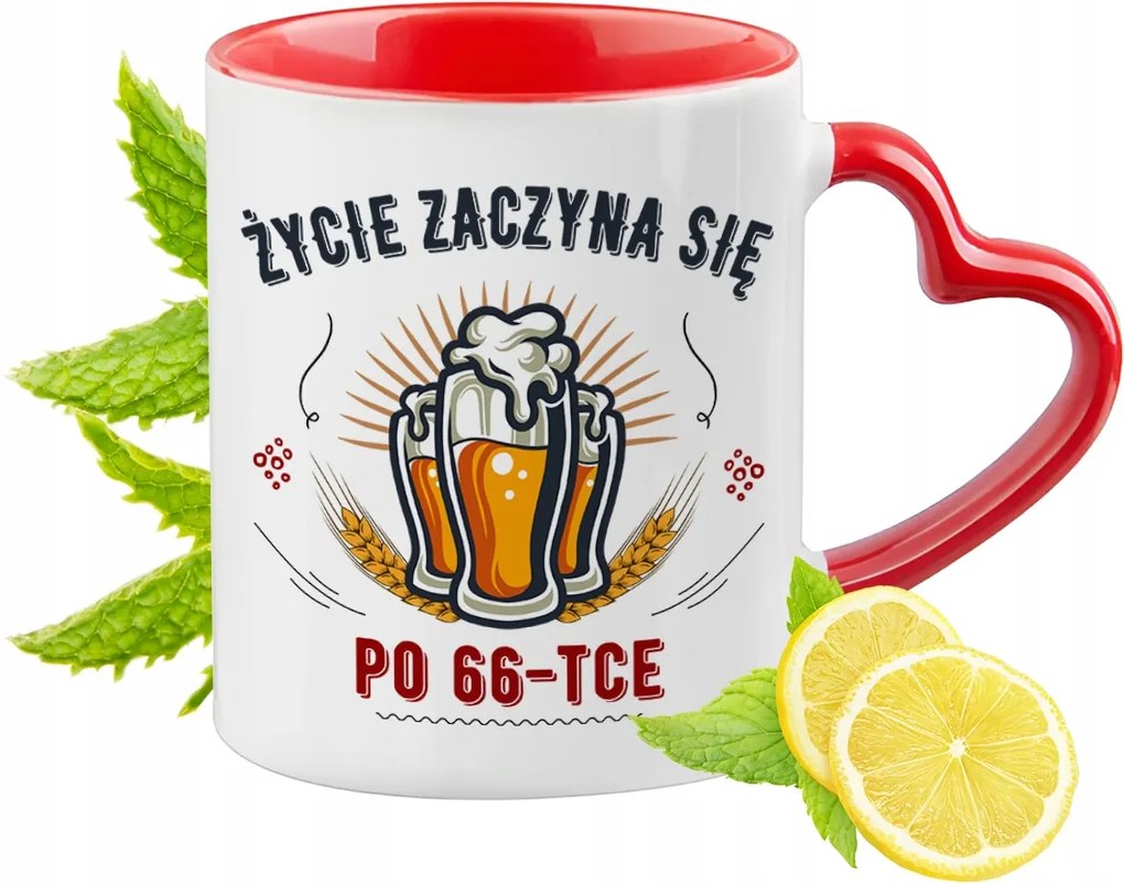 66 Születésnap Piros Szív alakú füllel Ajándék