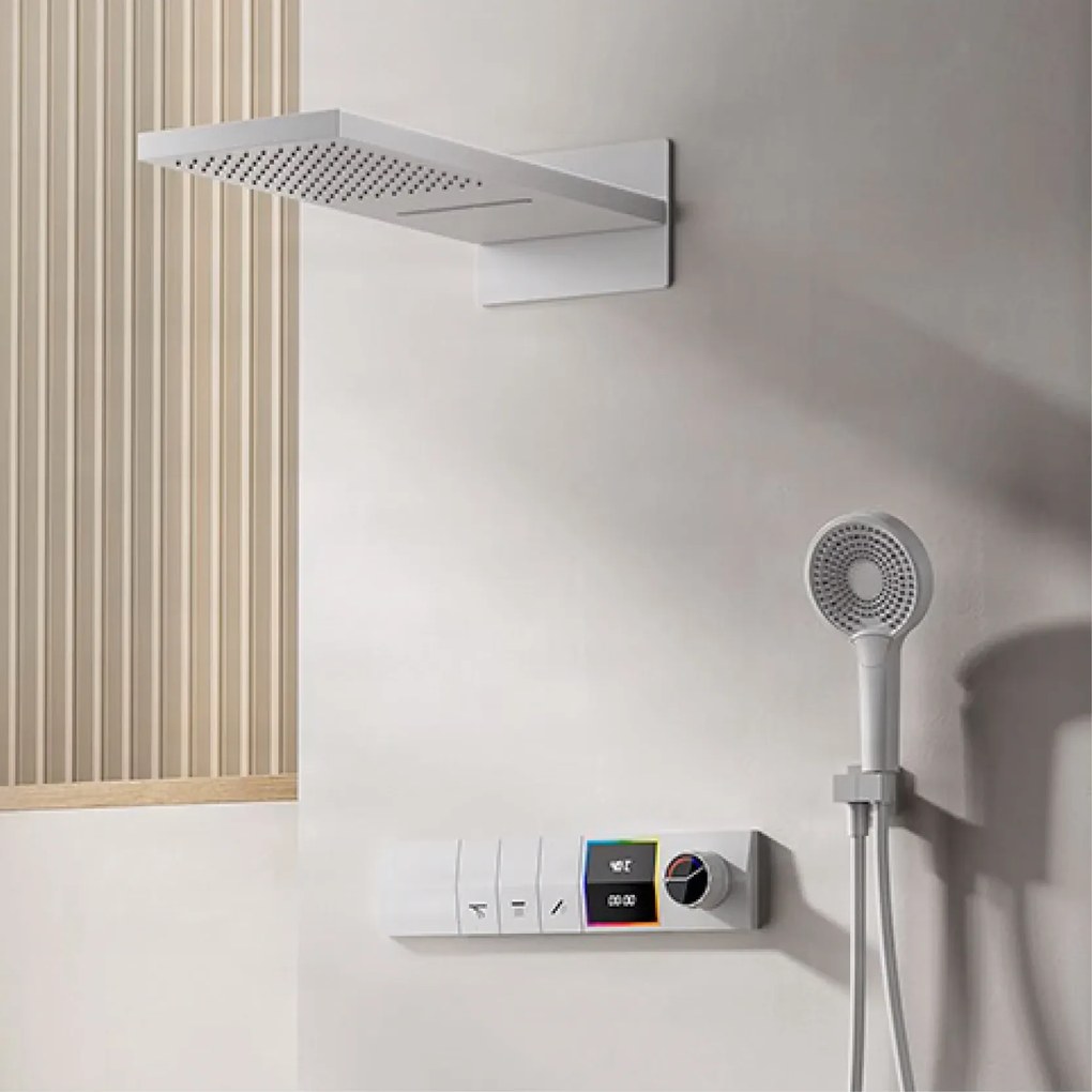 Falba süllyesztett zuhanyrendszer ELITE EDITION BCS1050 LED-kijelzővel, több színváltozatban — Matt fekete — Három kimenetes
