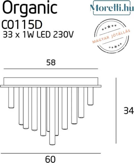 Mennyezeti Lámpa Króm ORGANIC MAXLIGHT C0115D