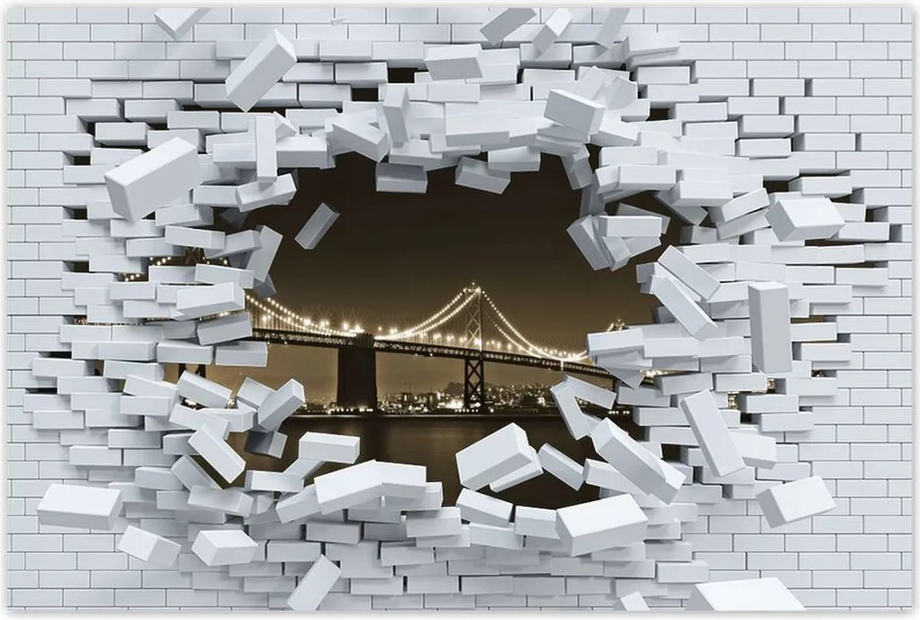 Poszterek 120x80 Híd az éjszakában szépia