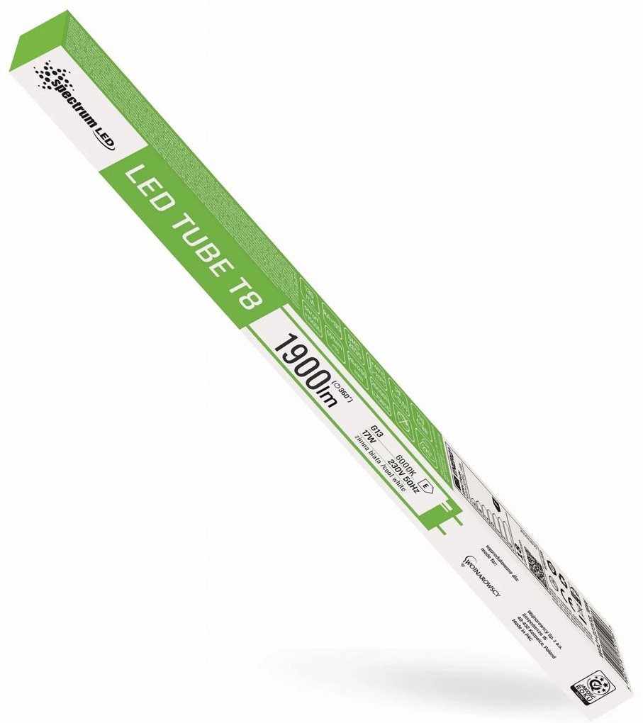 Spectrum LED Spektrum, LED cső 120cm, 1900lm, T8, 230V, 17W, 6000K hideg fehér, WOJ+22305, OSW-12006