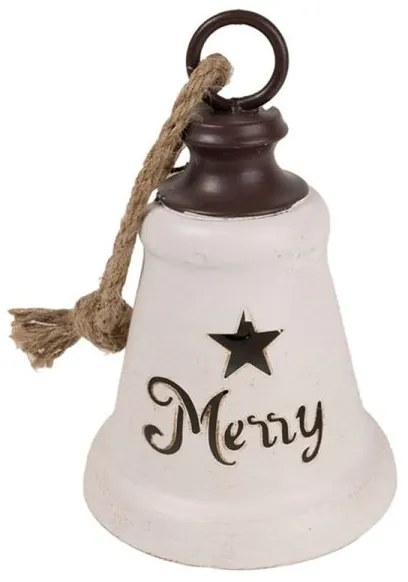 Karácsonyi harang felakasztható Merry felirattal 15 cm