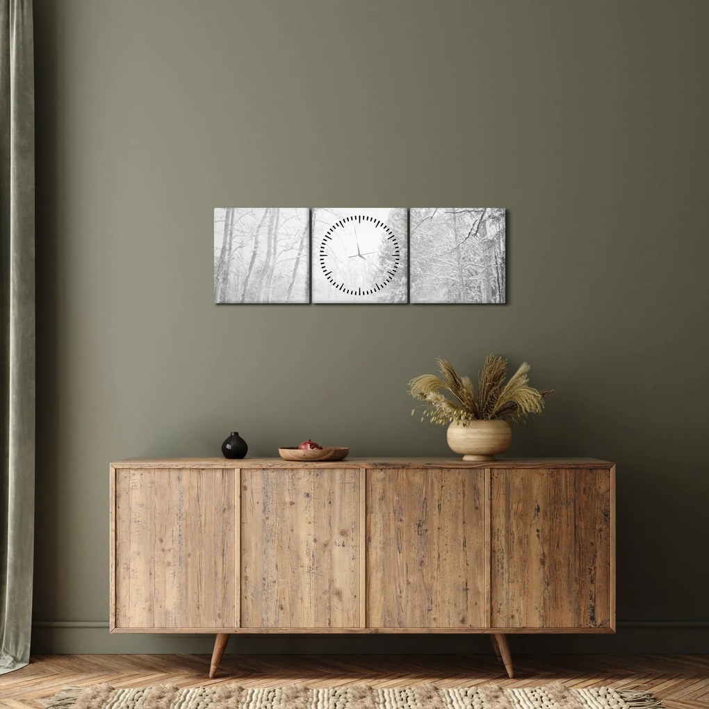 Kép - Fából készült móló télen (órával) (90x30 cm)