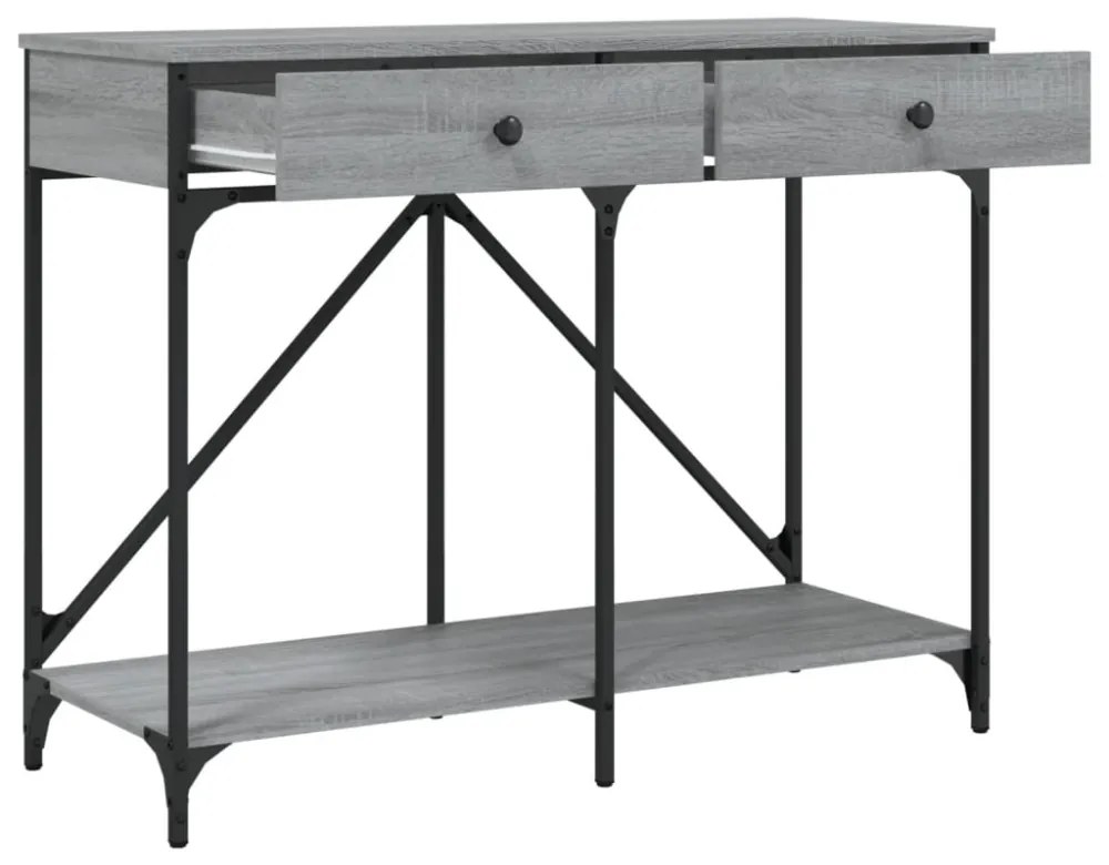 szürke sonoma színű szerelt fa tálalóasztal 100 x 39 x 78,5 cm