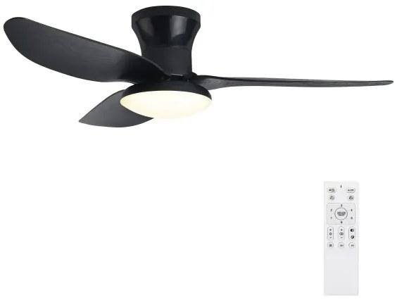 Brilagi - LED állítható mennyezeti ventilátor 30W 230V 3000-6500K fekete + DO