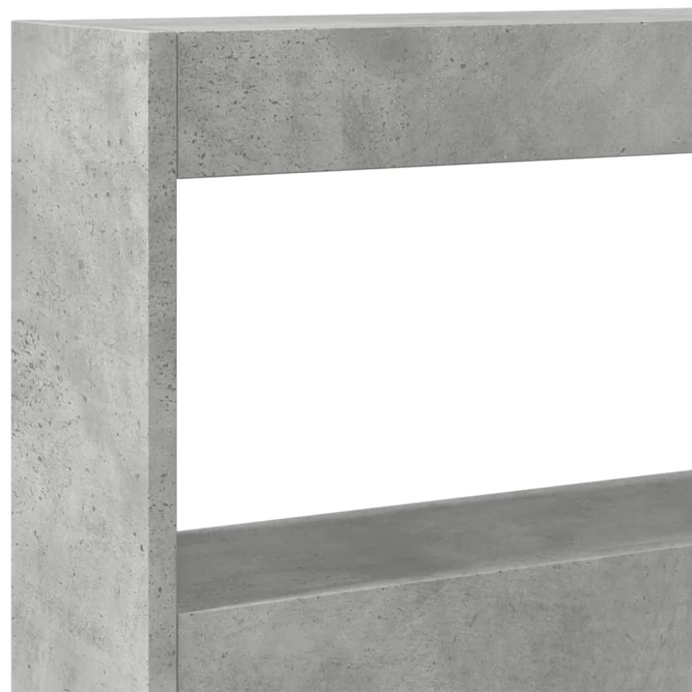 betonszürke áthidalószekrény LED-világítással 160 x 17 x 102 cm
