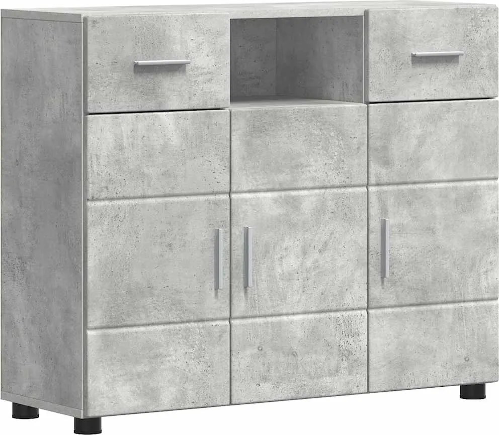 vidaXL Fából Készült Szekrény Beton Szürke 88,5 x 30,5 x 73 cm Faanyag