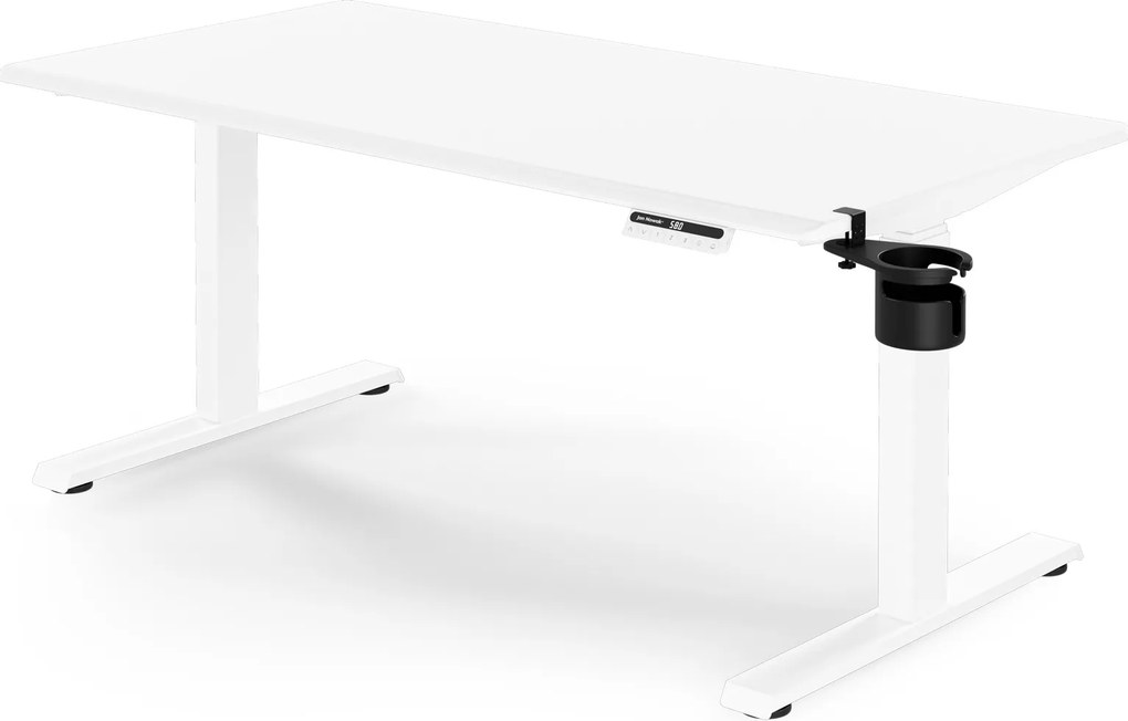 Elektromos, állítható magasságú, ergonomikus, fehér íróasztal,1400x700 mm: ARIA