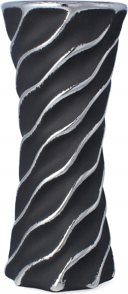 Livello Váza Virágokhoz Kerámia Dekoratív Modern 25 cm Fekete