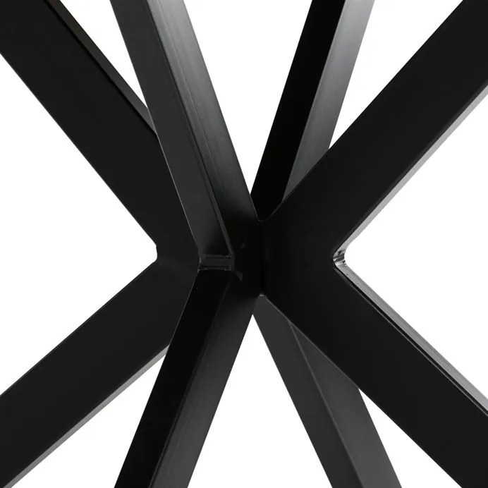 Kerek Étkezőasztal 120×120×75,5 cm, MDF Old Wood + Fekete Fém Láb