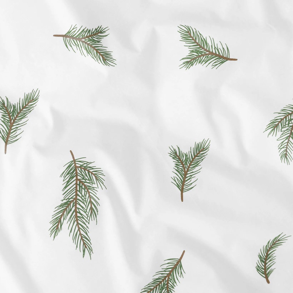 Goldea körgumis pamut lepedő - fenyő ág mintás 200 x 200 cm