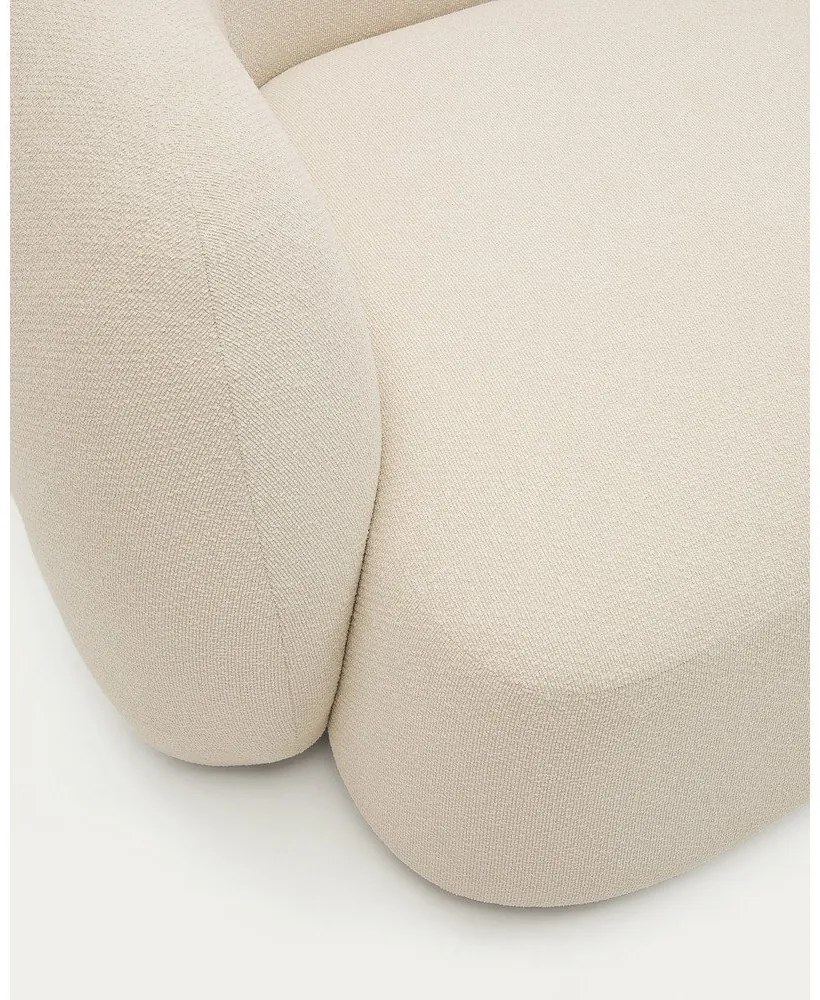 Krémszínű zsenília sarokkanapé (jobb oldali-heverő résszel) Martina – Kave Home