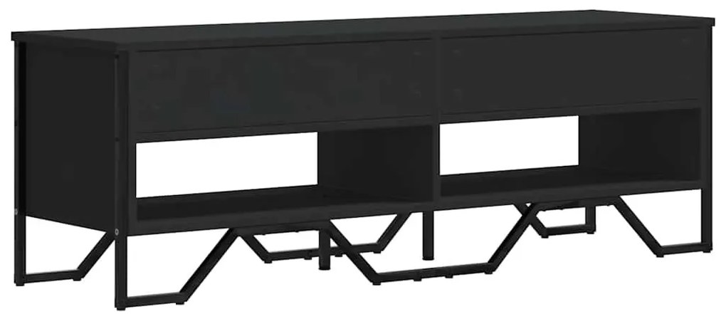 fekete szerelt fa TV-szekrény 122 x 34 x 41 cm