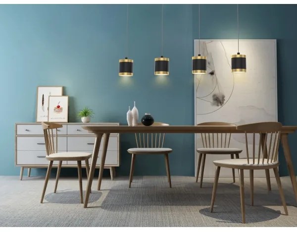 Wofi 7003-404 - LED dimmelhető drótkábeles csillár TOULOUSE 4xLED/8,5W/230V fekete/arany