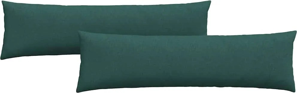 vidaXL Kanapé párnák 2 pcs Sötétzöld 145 x 40 cm szövet