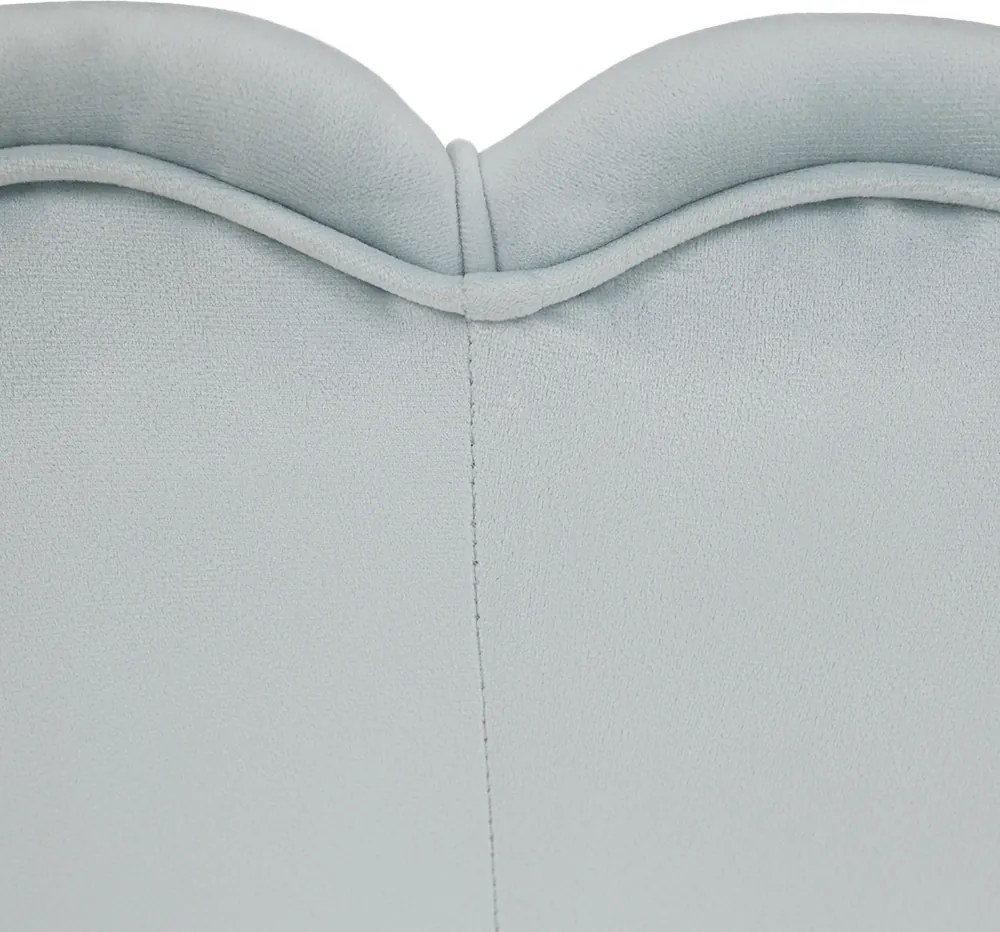 Pad Art-deco stílusban, szürke-kék Velvet anyag/gold chróm-arany, NOBLIN