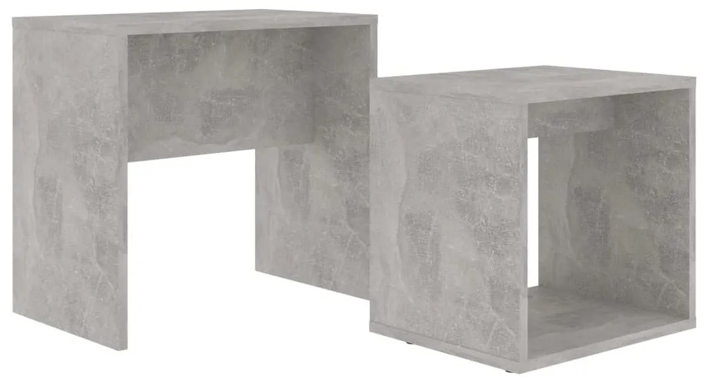 Betonszürke szerelt fa dohányzóasztal szett 48 x 30 x 45 cm