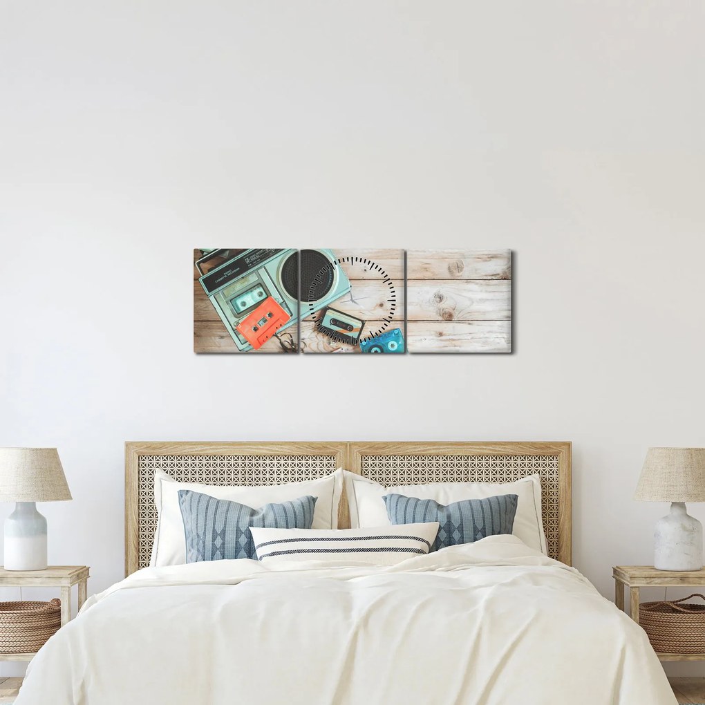 Kép - retro rádió (órával) (90x30 cm)
