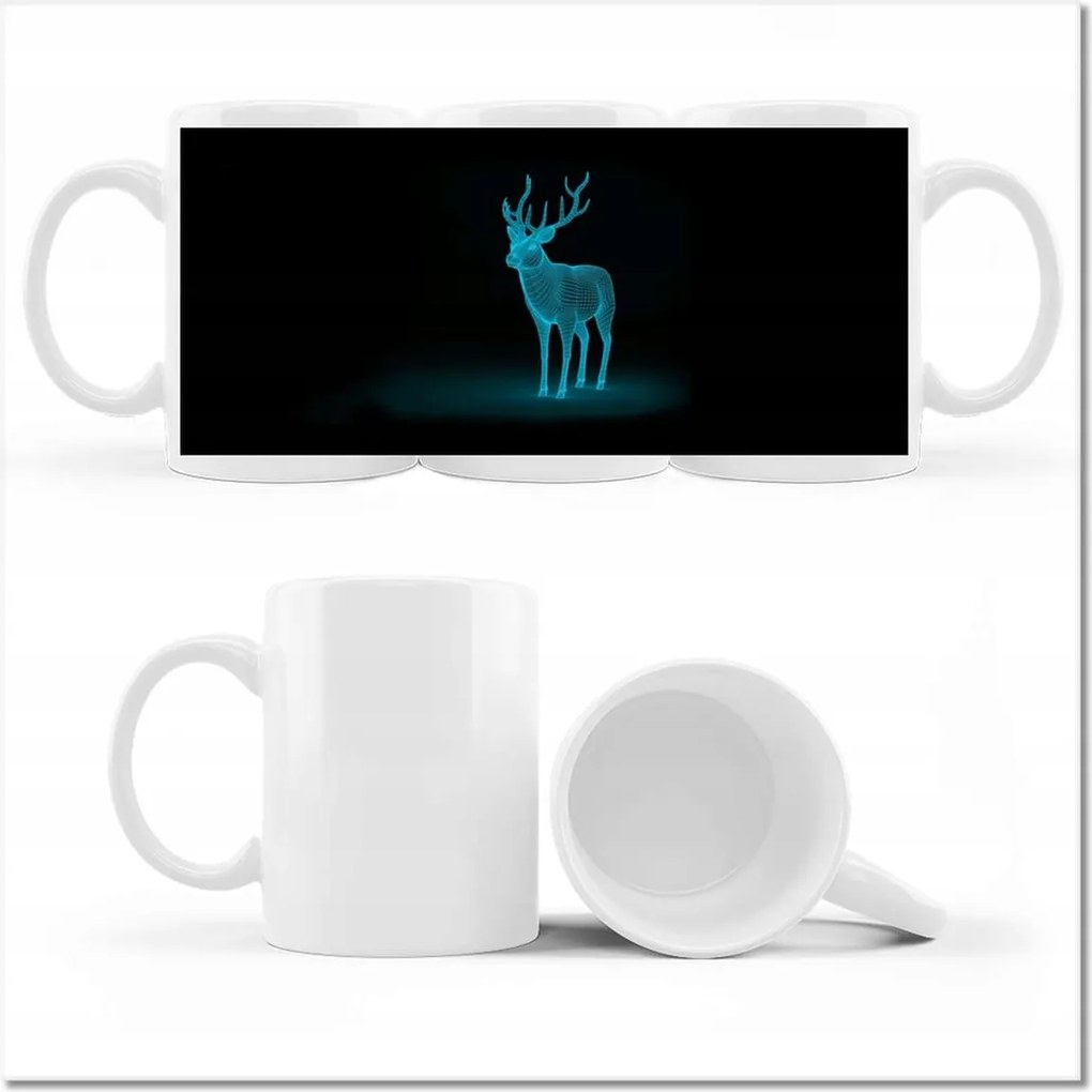 Nyomott mintás bögre Türkiz szarvas