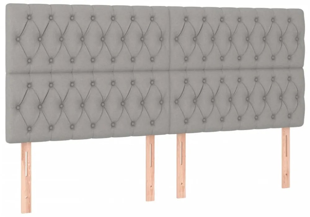 világosszürke szövet LED-es fejtámla 200x7x118/128 cm