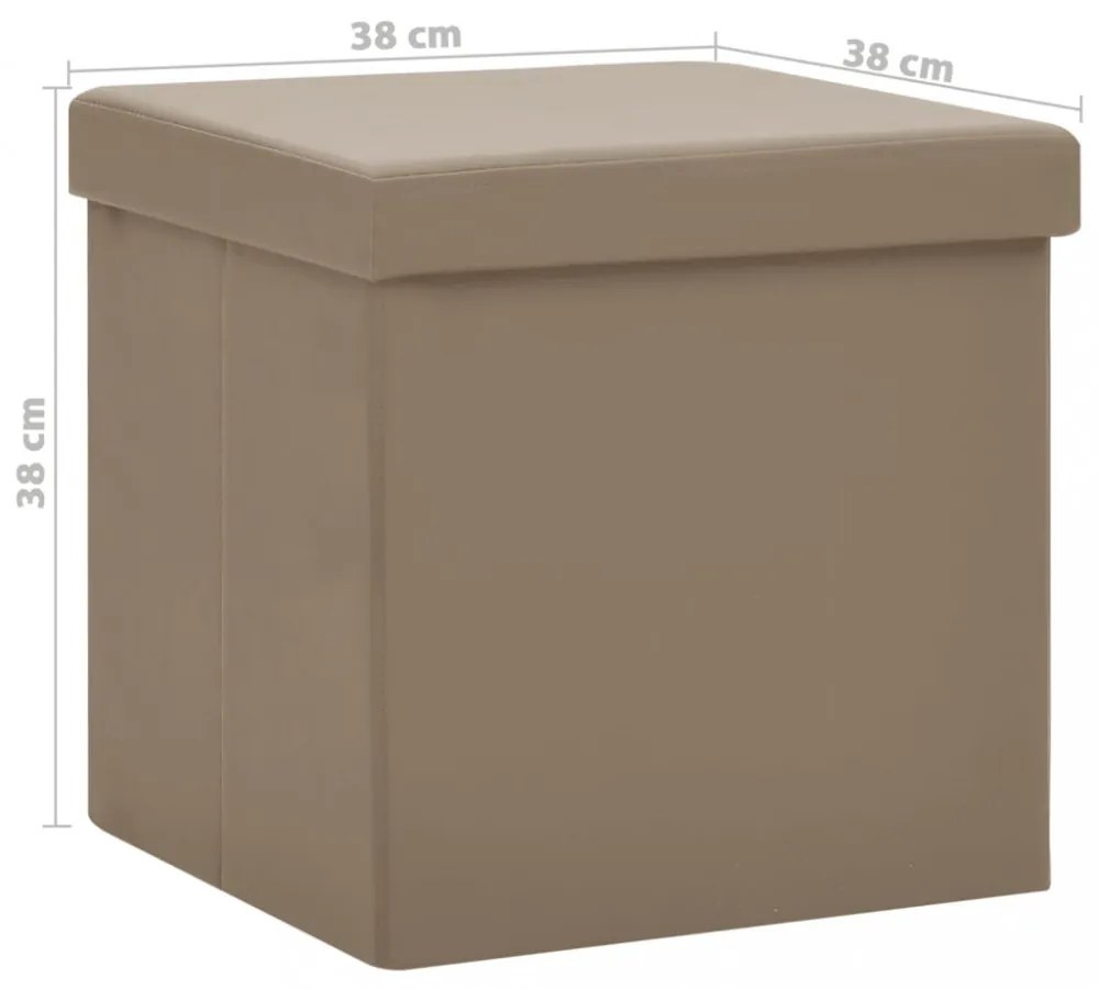 2 db kávészínű összecsukható PVC tárolóülőke