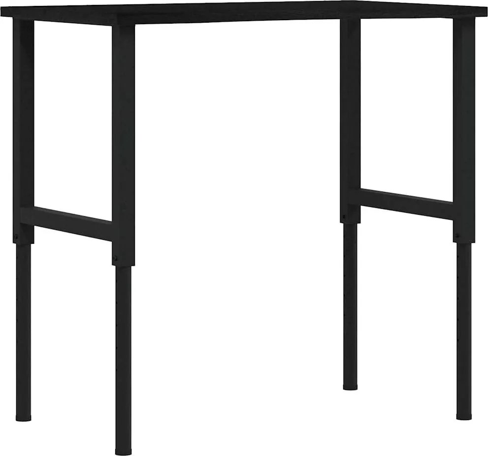 vidaXL sötétbarna tömör tölgyfa munkapad 100 x 60 x (71,5-98) cm