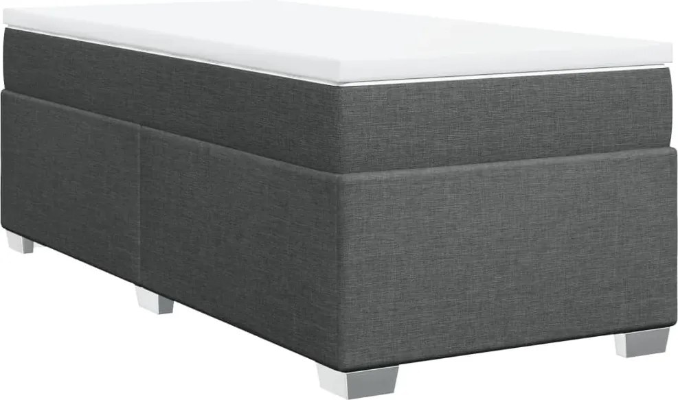 vidaXL sötétszürke szövet rugós ágy matraccal 90 x 200 cm