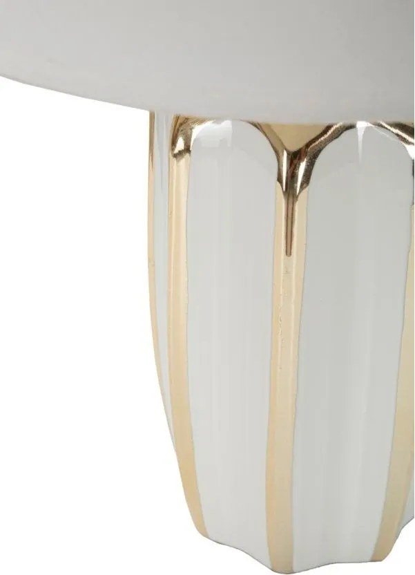 Fehér-aranyszínű kerámia asztali lámpa textil búrával (magasság 40,5 cm) Cassy – Mauro Ferretti