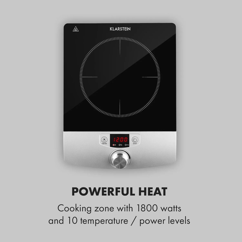 Klarstein VariCook Single, indukcós főzőlap, 1800 W, 1 zóna