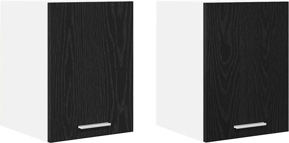vidaXL Függő szekrény 2 pcs Fekete tölgy és fehér 30 x 31 x 40 cm