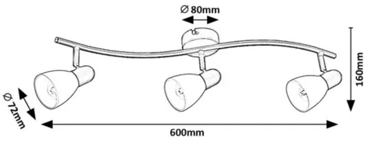 Rabalux 73093 - SOMA irányítható spotlámpa 3xE14/40W/230V