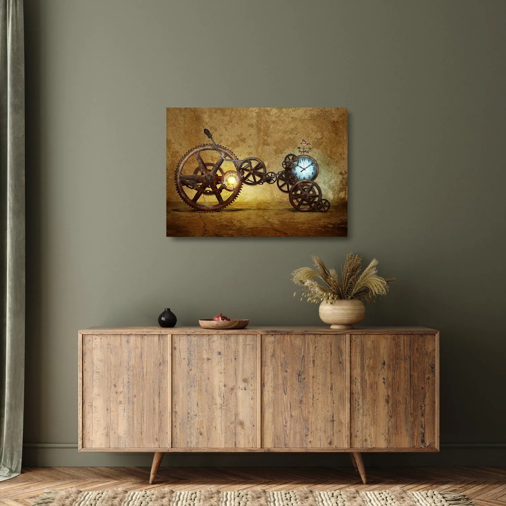 Kép a történelmi óramozgásokról (üvegen) (70x50 cm)