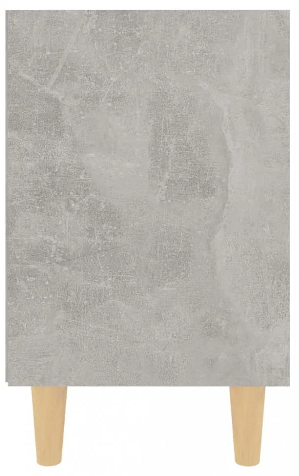 2 db betonszürke éjjeliszekrény tömör fa lábakkal 40x30x50 cm