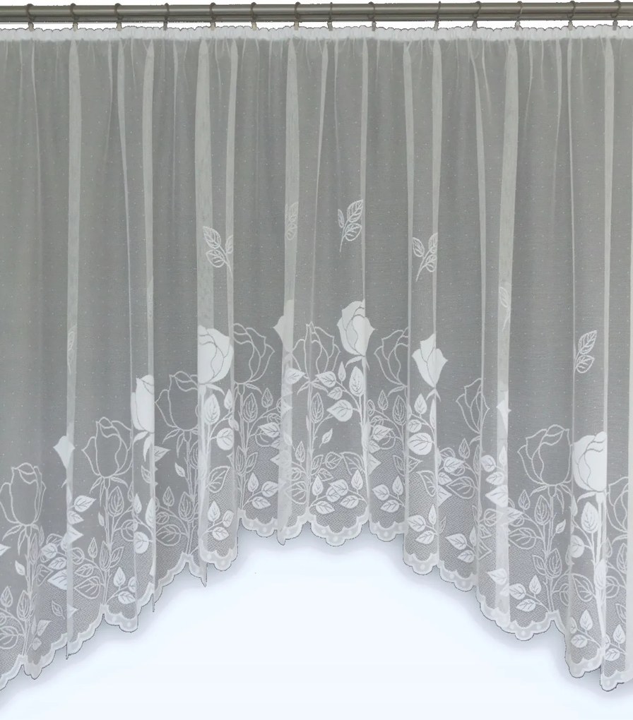 Mg Függöny jacquard Ív 4199 Fehér 350X160 szalaggal