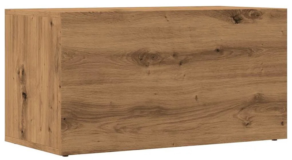 LP kézműves tölgy színű szerelt fa tárolódoboz 69,5x34x36 cm