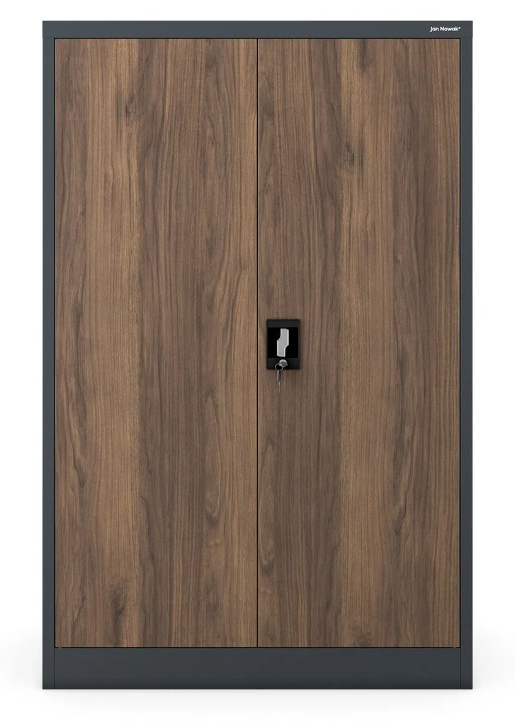 Szekrény KEVIN, 900 x 1400 x 400 mm, Eco Design: antracit/ dió