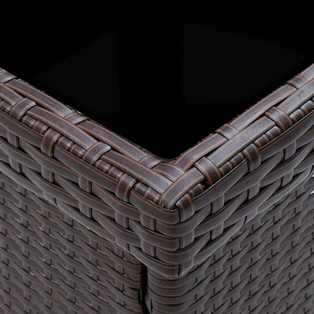 vidaXL 3 részes barna polyrattan és edzett üveg kerti étkezőszett