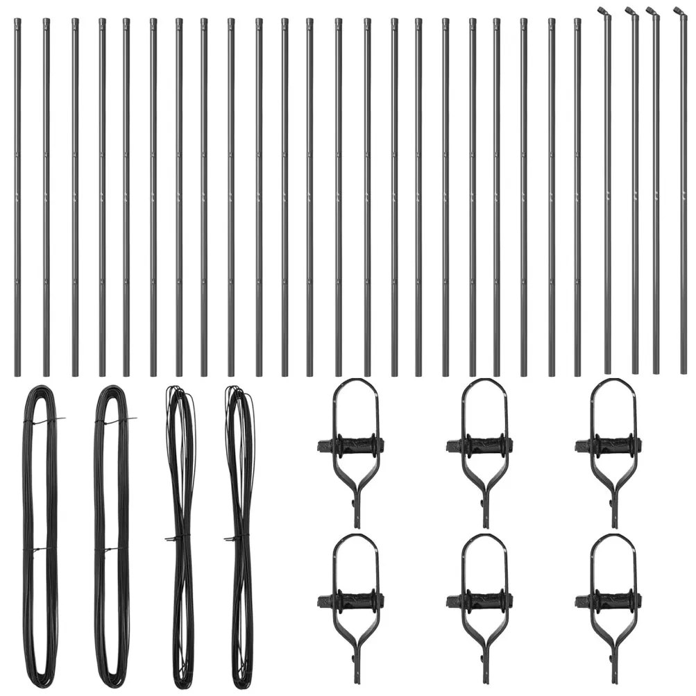 Kerítési Oszlopok 26 db Szürke Ø32 mm 190 cm Horganyzott Acél