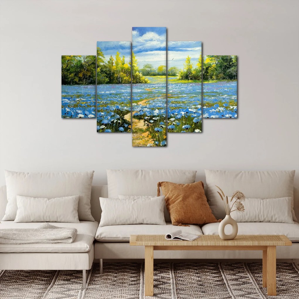 Kép - ösvény a mezőn, olajfestmény (150x105 cm)