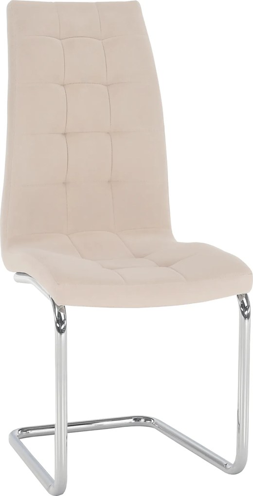 Étkezőszék, bézs Dulux Velvet szövet/króm, SALOMA NEW