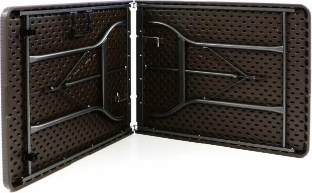 Összecsukható kerti asztal rattan design180 x 75 cm barna