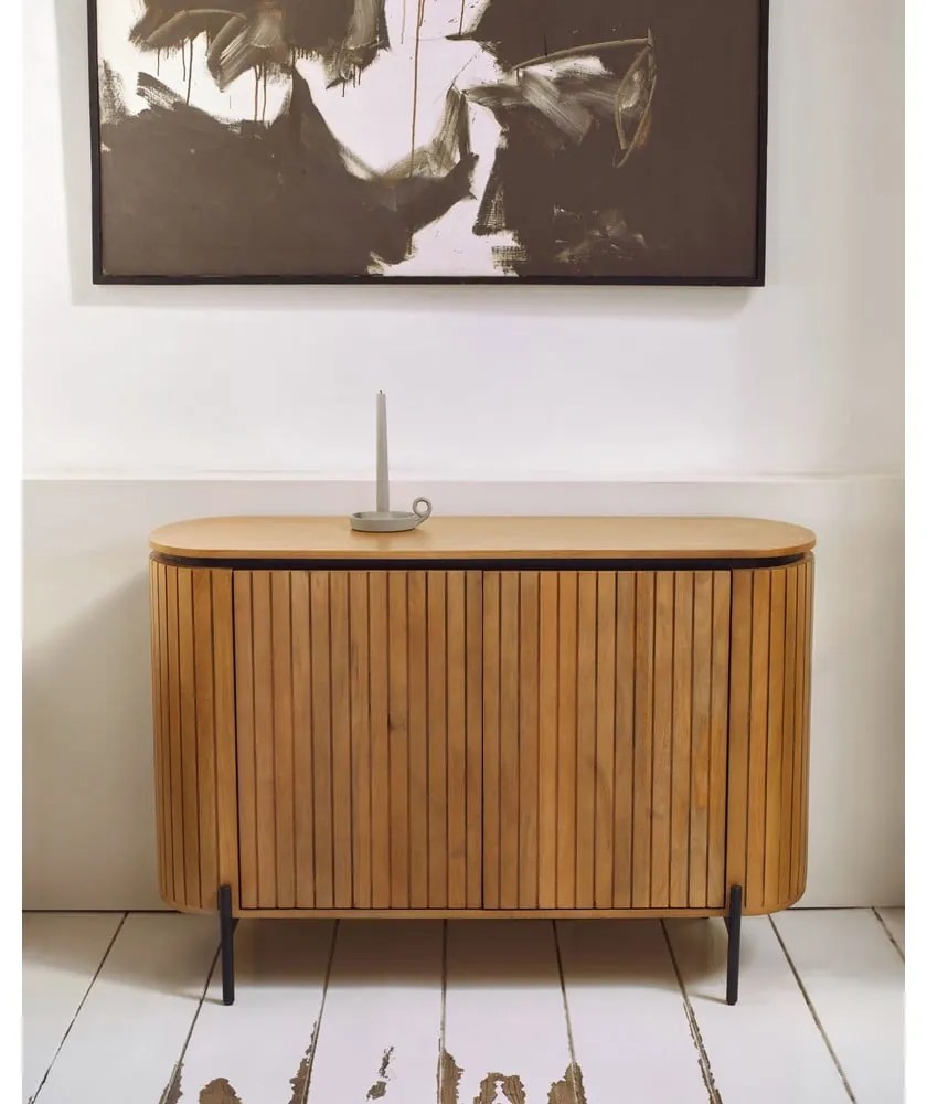 Natúr színű mangófa alacsony komód 120x80 cm Licia – Kave Home