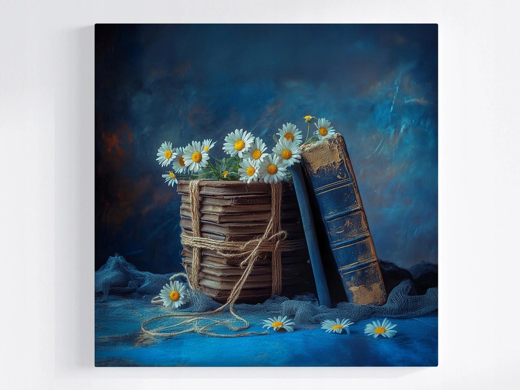 Poszter Dekoráció Régi Könyvek Margaréta Virágok 40x40