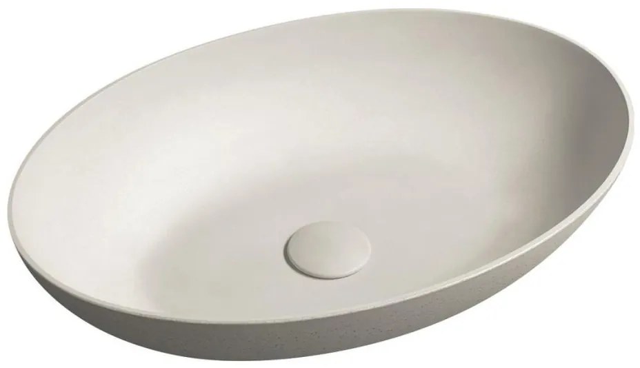 Sapho - Pultlapra ültethető mosdó FORMIGO 60x40 cm beton/bézs