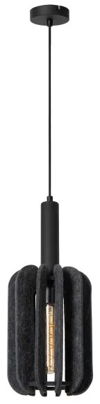 Lucide 45492/01/36 - Csillár zsinóron RAFAL 1xE27/40W/230V fekete/szürke