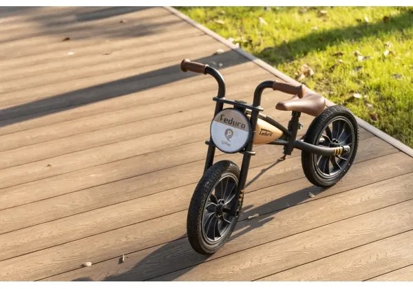 QPlay - Tolós bicikli FEDURO fekete/bézs